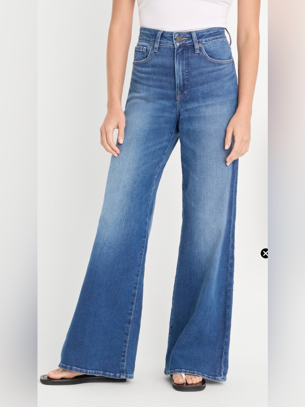Good American Soft Tech Good Waist Palazzo Jeans